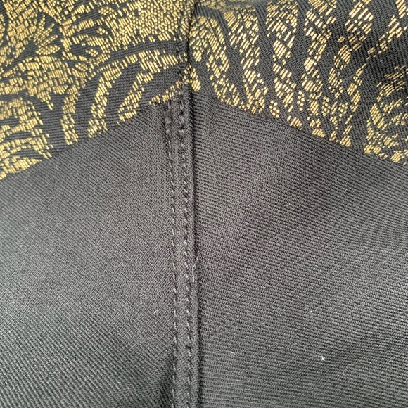 GOLD JACQUARD STRAIGHT-LEG PANTS - Picture 8 of 11